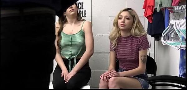  Two Cute Teens Sia Lust & Natalie Brooks Caught Stealing Money From Job Fucked By Officer